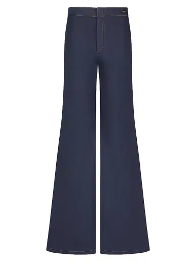 Callas Milano Women's Jane Cotton Stretch Flare Trousers - Navy | Thumbnail 1 Callas Milano Women's Jane Cotton Stretch Flare Trousers - Navy | Thumbnail 1
