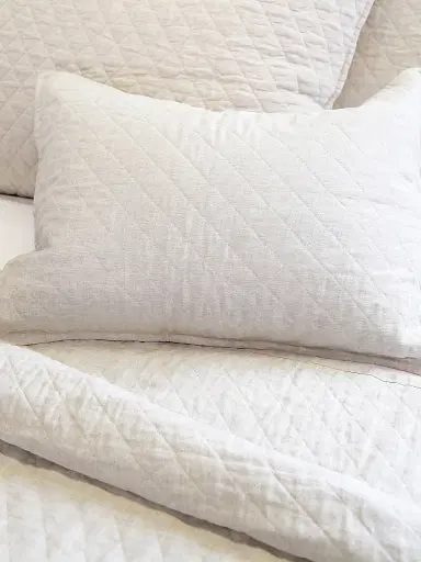 Pom Pom at Home Hampton Linen Quilt - White - Size King | Thumbnail 2 Pom Pom at Home Hampton Linen Quilt - White - Size King | Thumbnail 2