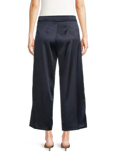 Avenue Montaigne Women's Alex Satin Wide-Leg Pants - Navy | Thumbnail 5 Avenue Montaigne Women's Alex Satin Wide-Leg Pants - Navy | Thumbnail 5