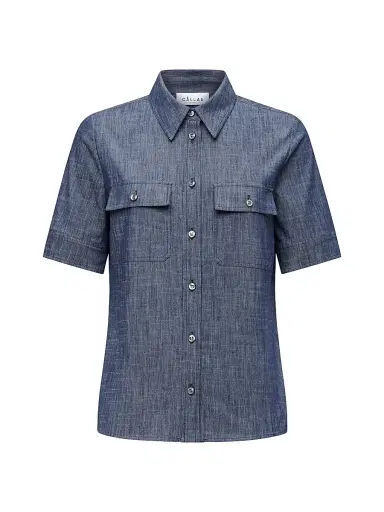 CALLAS MILANO Women's Vesper Stretch Denim Poplin Shirt - Navy - Size 14 | Thumbnail 1 CALLAS MILANO Women's Vesper Stretch Denim Poplin Shirt - Navy - Size 14 | Thumbnail 1