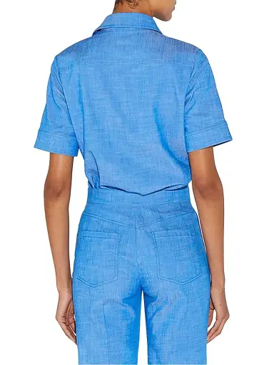 Callas Milano Women's Vesper Stretch Denim Poplin Shirt - Indigo | Thumbnail 3 Callas Milano Women's Vesper Stretch Denim Poplin Shirt - Indigo | Thumbnail 3