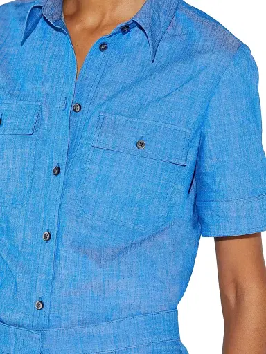 Callas Milano Women's Vesper Stretch Denim Poplin Shirt - Indigo | Thumbnail 5 Callas Milano Women's Vesper Stretch Denim Poplin Shirt - Indigo | Thumbnail 5