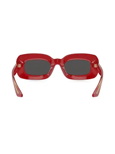 Khaite x Oliver Peoples Women's 49MM Rectangular Sunglasses - Cherry Red Dark Grey | Thumbnail 4 Khaite x Oliver Peoples Women's 49MM Rectangular Sunglasses - Cherry Red Dark Grey | Thumbnail 4