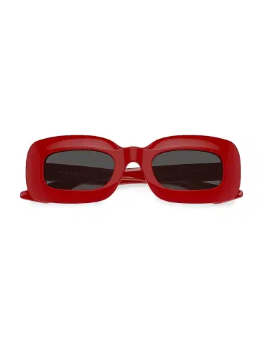 Khaite x Oliver Peoples Women's 49MM Rectangular Sunglasses - Cherry Red Dark Grey | Thumbnail 5 Khaite x Oliver Peoples Women's 49MM Rectangular Sunglasses - Cherry Red Dark Grey | Thumbnail 5