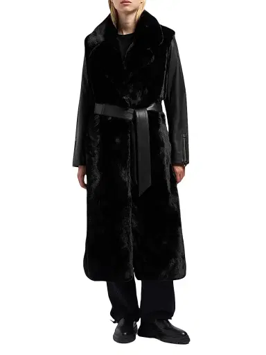 Moose Knuckles Women's Bunny Tolina Faux-Fur Trench Coat - Black Black | Thumbnail 3 Moose Knuckles Women's Bunny Tolina Faux-Fur Trench Coat - Black Black | Thumbnail 3