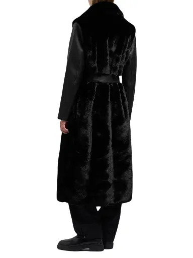 Moose Knuckles Women's Bunny Tolina Faux-Fur Trench Coat - Black Black | Thumbnail 5 Moose Knuckles Women's Bunny Tolina Faux-Fur Trench Coat - Black Black | Thumbnail 5
