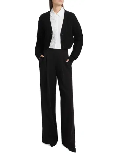 Toccin Women's Lucie Wool-Cashmere Cable-Knit Cardigan - Jet | Thumbnail 2 Toccin Women's Lucie Wool-Cashmere Cable-Knit Cardigan - Jet | Thumbnail 2