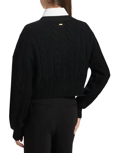 Toccin Women's Lucie Wool-Cashmere Cable-Knit Cardigan - Jet | Thumbnail 5 Toccin Women's Lucie Wool-Cashmere Cable-Knit Cardigan - Jet | Thumbnail 5