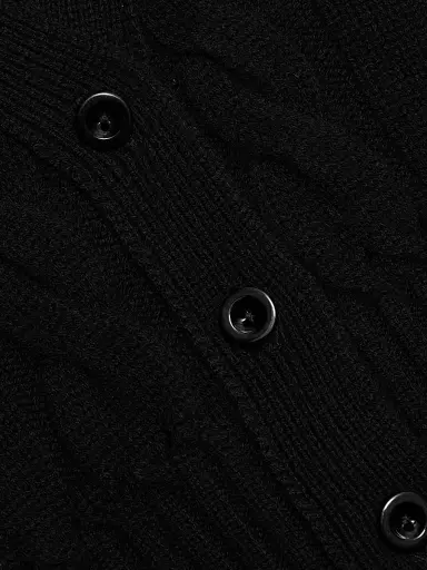 Toccin Women's Lucie Wool-Cashmere Cable-Knit Cardigan - Jet | Thumbnail 7 Toccin Women's Lucie Wool-Cashmere Cable-Knit Cardigan - Jet | Thumbnail 7