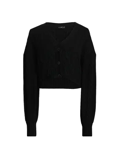 Toccin Women's Lucie Wool-Cashmere Cable-Knit Cardigan - Jet | Thumbnail 1 Toccin Women's Lucie Wool-Cashmere Cable-Knit Cardigan - Jet | Thumbnail 1