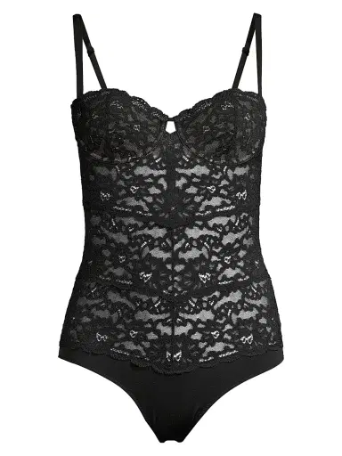 Fleur du Mal Women's Charlotte Lace Balconette Bodysuit - Black - Size Large | Thumbnail 1 Fleur du Mal Women's Charlotte Lace Balconette Bodysuit - Black - Size Large | Thumbnail 1