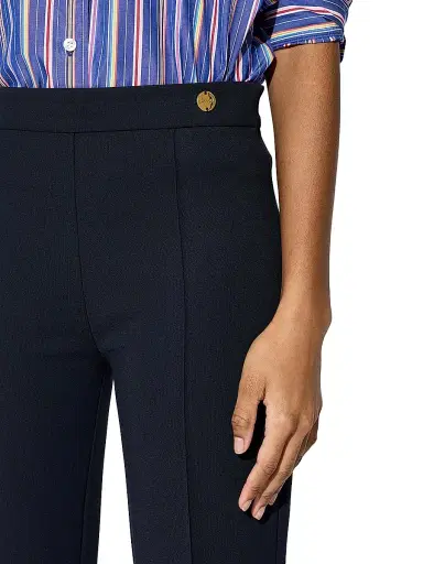 Callas Milano Women's Lola High Density Crepe Stretch Cropped Flare Trousers - Navy | Thumbnail 4 Callas Milano Women's Lola High Density Crepe Stretch Cropped Flare Trousers - Navy | Thumbnail 4
