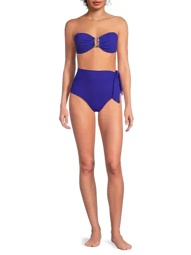 Change of Scenery Women's Side Tie High-Waist Bikini Bottom - Iris Texture - Size Small | Thumbnail 2 Change of Scenery Women's Side Tie High-Waist Bikini Bottom - Iris Texture - Size Small | Thumbnail 2
