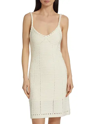 Toccin Women's Thea Pointelle-Knit Cotton Minidress - | Thumbnail 3 Toccin Women's Thea Pointelle-Knit Cotton Minidress - | Thumbnail 3