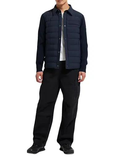 Moose Knuckles Men's Marble Down Hybrid Shirt Jacket - Navy | Thumbnail 2 Moose Knuckles Men's Marble Down Hybrid Shirt Jacket - Navy | Thumbnail 2