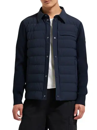 Moose Knuckles Men's Marble Down Hybrid Shirt Jacket - Navy | Thumbnail 4 Moose Knuckles Men's Marble Down Hybrid Shirt Jacket - Navy | Thumbnail 4
