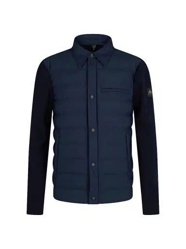 Moose Knuckles Men's Marble Down Hybrid Shirt Jacket - Navy | Thumbnail 1 Moose Knuckles Men's Marble Down Hybrid Shirt Jacket - Navy | Thumbnail 1