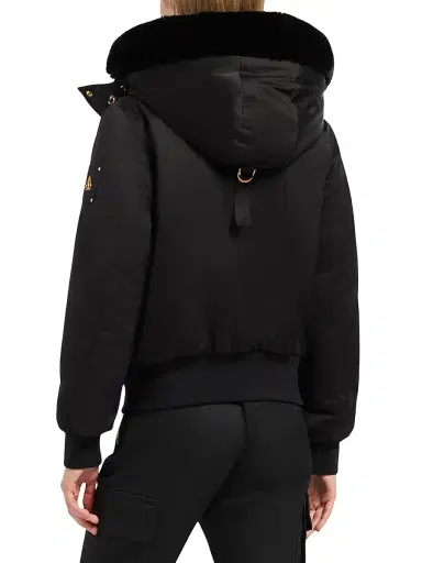 Moose Knuckles Women's Debbie Bunny Satin Bomber Jacket | Thumbnail 7 Moose Knuckles Women's Debbie Bunny Satin Bomber Jacket | Thumbnail 7