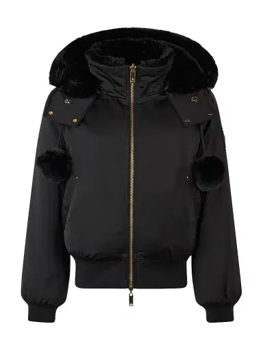 Moose Knuckles Women's Debbie Bunny Satin Bomber Jacket | Thumbnail 1 Moose Knuckles Women's Debbie Bunny Satin Bomber Jacket | Thumbnail 1
