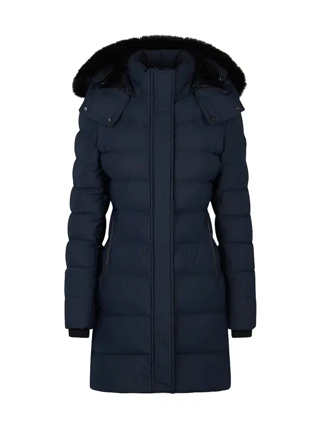 Women's Watershed Shearling-Trim Down Parka - Navy Black Women's Watershed Shearling-Trim Down Parka - Navy Black