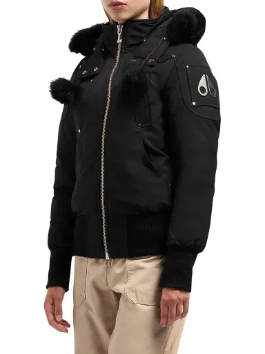 Moose Knuckles Women's Debbie Down Bomber Coat - Black Black | Thumbnail 5 Moose Knuckles Women's Debbie Down Bomber Coat - Black Black | Thumbnail 5