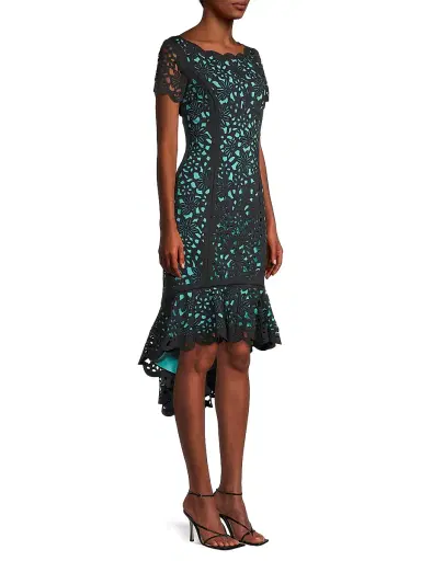 Shani Women's High-Low Crepe Dress - Black Mint - Size 16 | Thumbnail 4 Shani Women's High-Low Crepe Dress - Black Mint - Size 16 | Thumbnail 4