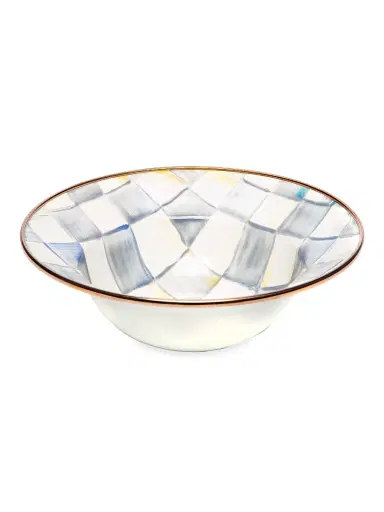MacKenzie-Childs Sterling Check Enamel Breakfast Bowl | Thumbnail 1 MacKenzie-Childs Sterling Check Enamel Breakfast Bowl | Thumbnail 1