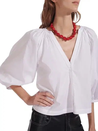 Staud Women's Dill Poplin Top - White - Size XL | Thumbnail 1 Staud Women's Dill Poplin Top - White - Size XL | Thumbnail 1