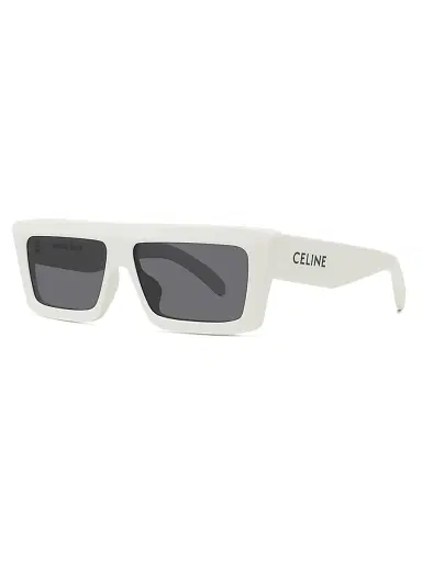 Celine Men's 57MM Flat-Top Rectangular Sunglasses - White | Thumbnail 1 Celine Men's 57MM Flat-Top Rectangular Sunglasses - White | Thumbnail 1