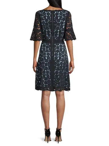 Shani Women's Crepe Fit-&-Flare Dress - Black Blue - Size 14 | Thumbnail 5 Shani Women's Crepe Fit-&-Flare Dress - Black Blue - Size 14 | Thumbnail 5