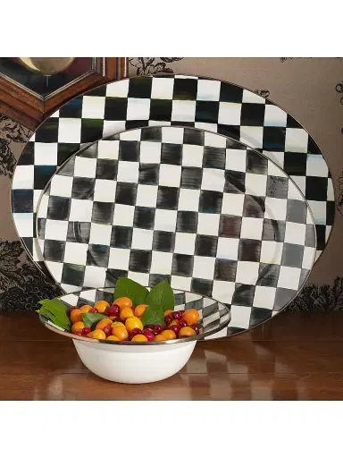 MacKenzie-Childs Checked Oval Platter - Courtly Check Large | Thumbnail 3 MacKenzie-Childs Checked Oval Platter - Courtly Check Large | Thumbnail 3