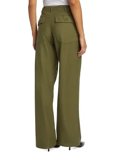 R13 Women's Cotton Wide-Leg Cargo Pants - Olive | Thumbnail 5 R13 Women's Cotton Wide-Leg Cargo Pants - Olive | Thumbnail 5