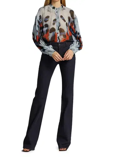 Altuzarra Women's Serge Flared Denim Pants - Berry Blue - Size 14 | Thumbnail 2 Altuzarra Women's Serge Flared Denim Pants - Berry Blue - Size 14 | Thumbnail 2