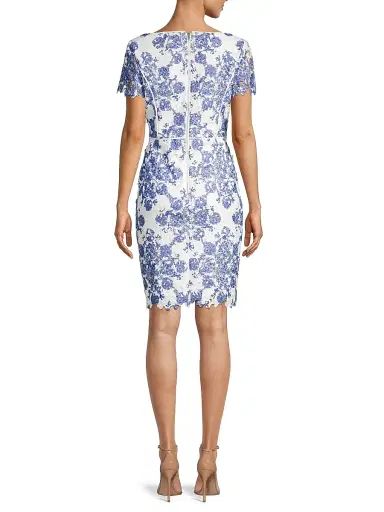 Shani Women's Etoile Lace Sheath Dress - Blue White - Size 16 | Thumbnail 5 Shani Women's Etoile Lace Sheath Dress - Blue White - Size 16 | Thumbnail 5