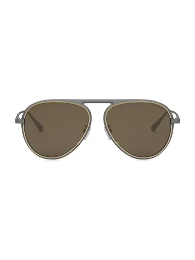 BVLGARI Men's Octo 59MM Pilot Sunglasses - Light Ruthenium Brown | Thumbnail 2 BVLGARI Men's Octo 59MM Pilot Sunglasses - Light Ruthenium Brown | Thumbnail 2