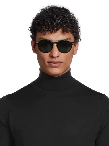 Dior Men's DiorBlackSuit RI 56MM Round Sunglasses - Shiny Black | Thumbnail 2 Dior Men's DiorBlackSuit RI 56MM Round Sunglasses - Shiny Black | Thumbnail 2