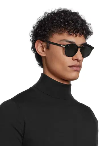 Dior Men's DiorBlackSuit RI 56MM Round Sunglasses - Shiny Black | Thumbnail 3 Dior Men's DiorBlackSuit RI 56MM Round Sunglasses - Shiny Black | Thumbnail 3
