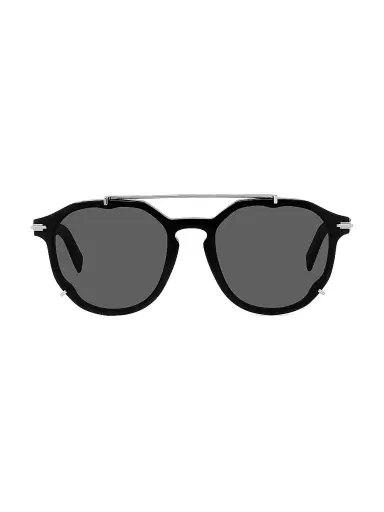 Dior Men's DiorBlackSuit RI 56MM Round Sunglasses - Shiny Black | Thumbnail 4 Dior Men's DiorBlackSuit RI 56MM Round Sunglasses - Shiny Black | Thumbnail 4