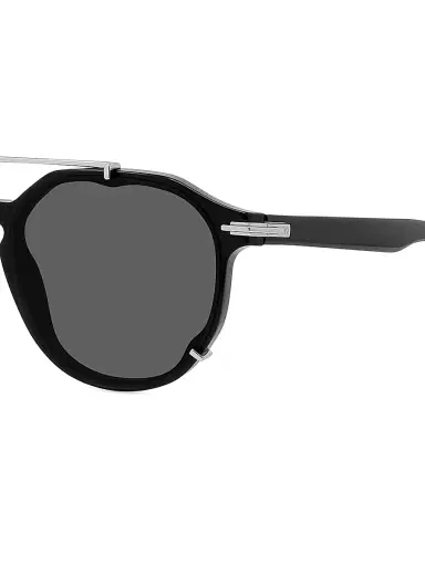 Dior Men's DiorBlackSuit RI 56MM Round Sunglasses - Shiny Black | Thumbnail 5 Dior Men's DiorBlackSuit RI 56MM Round Sunglasses - Shiny Black | Thumbnail 5