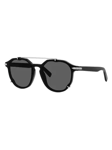 Dior Men's DiorBlackSuit RI 56MM Round Sunglasses - Shiny Black | Thumbnail 1 Dior Men's DiorBlackSuit RI 56MM Round Sunglasses - Shiny Black | Thumbnail 1