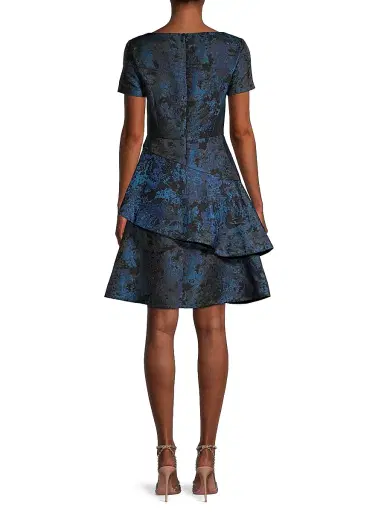 Shani Women's Jacquard Tiered Fit & Flare Dress | Thumbnail 5 Shani Women's Jacquard Tiered Fit & Flare Dress | Thumbnail 5