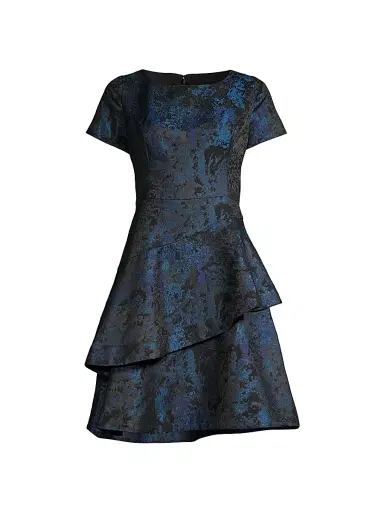 Shani Women's Jacquard Tiered Fit & Flare Dress | Thumbnail 1 Shani Women's Jacquard Tiered Fit & Flare Dress | Thumbnail 1