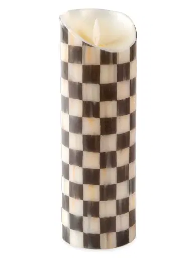 MacKenzie-Childs Courtly Check Faux Pillar Candle | Thumbnail 2 MacKenzie-Childs Courtly Check Faux Pillar Candle | Thumbnail 2