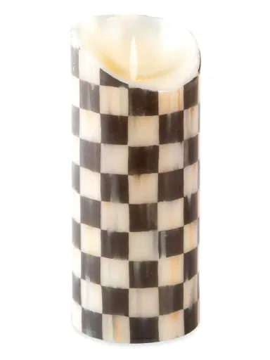 MacKenzie-Childs Courtly Check Faux Pillar Candle | Thumbnail 1 MacKenzie-Childs Courtly Check Faux Pillar Candle | Thumbnail 1
