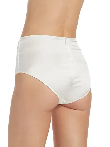 Kiki de Montparnasse Women's Tous Les Jours High-Waist Stretch-Silk Brief - Ivory - Size Large | Thumbnail 4 Kiki de Montparnasse Women's Tous Les Jours High-Waist Stretch-Silk Brief - Ivory - Size Large | Thumbnail 4