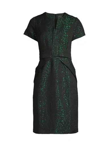 Shani Women's Jacquard Bow Detail Dress - Black Green | Thumbnail 1 Shani Women's Jacquard Bow Detail Dress - Black Green | Thumbnail 1
