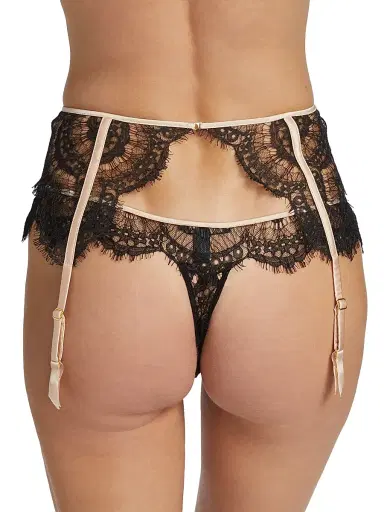 Kiki de Montparnasse Women's Art Deco Eyelash-Lace Garter - Black | Thumbnail 4 Kiki de Montparnasse Women's Art Deco Eyelash-Lace Garter - Black | Thumbnail 4