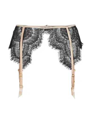 Kiki de Montparnasse Women's Art Deco Eyelash-Lace Garter - Black | Thumbnail 1 Kiki de Montparnasse Women's Art Deco Eyelash-Lace Garter - Black | Thumbnail 1