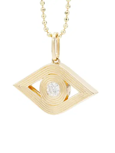 Sydney Evan Women's 14K Yellow Gold & 0.19 TCW Diamond Evil Eye Pendant Necklace | Thumbnail 4 Sydney Evan Women's 14K Yellow Gold & 0.19 TCW Diamond Evil Eye Pendant Necklace | Thumbnail 4