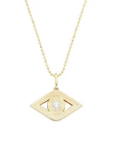 Sydney Evan Women's 14K Yellow Gold & 0.19 TCW Diamond Evil Eye Pendant Necklace | Thumbnail 1 Sydney Evan Women's 14K Yellow Gold & 0.19 TCW Diamond Evil Eye Pendant Necklace | Thumbnail 1